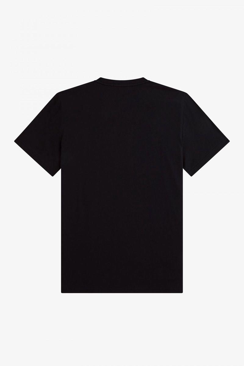 Black Fred Perry Print Men's T Shirts | PH 1670PJJQ